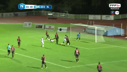 Ouverture du score de Laval. Magnifique reprise de la tête de Pape Sarr!!!