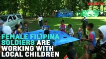 Female Filipina Soldiers Play With Kids To Fight Radicalization