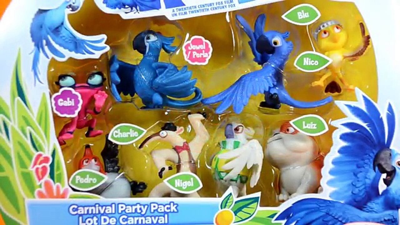 Rio 2 Carnival Party Pack Figures Blu Jewel Nico Pedro Luiz Nigel Gabi Charlie