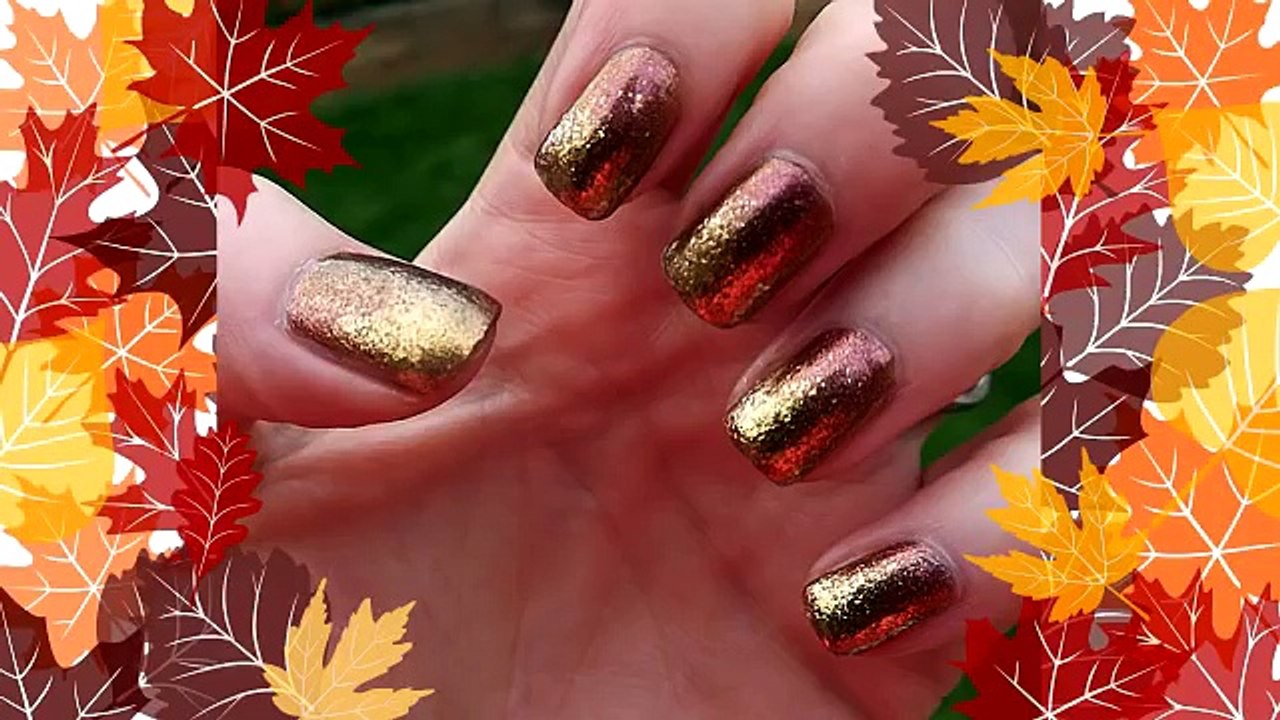 Easy Fall Nail Art Tutorial - Glitter Gradient