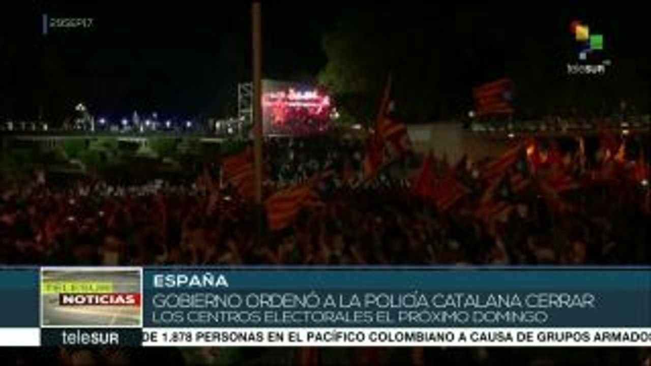Catalanes realizan cierre de campaña de referendo de autodeterminación
