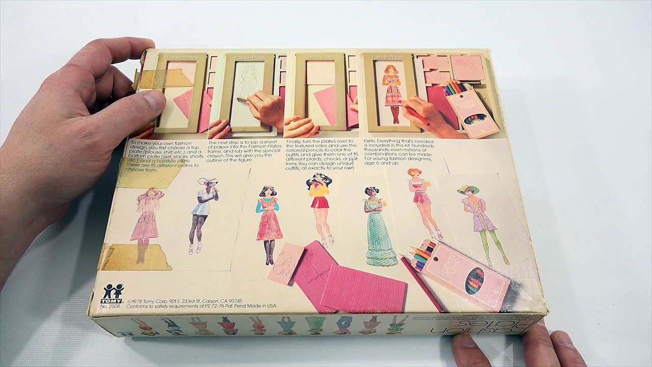 Tomy Vintage Fashion Plates Kids Designer Clothing Kit