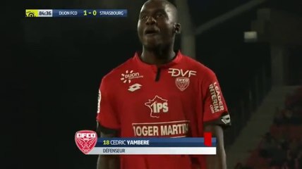Cedric Yambere (Red Card) HD - Dijon 1-0 Strasbourg 30.09.2017