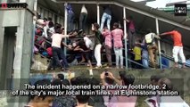 [MP4 1080p] Horrific aftermath of a rush-hour stampede at a Mumbai railway station which has killed 27 people.