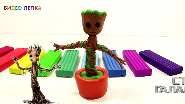МАЛЫШ ГРУТ ИЗ ПЛАСТИЛИНА ТАНЦУЕТ. СТРАЖИ ГАЛАКТИКИ 2 | Видео Лепка