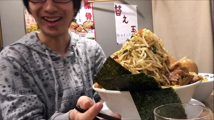 【大食い】野郎ラーメン豚骨メガ豚野郎(店員さんサービス盛り)※再編集ＵＰ