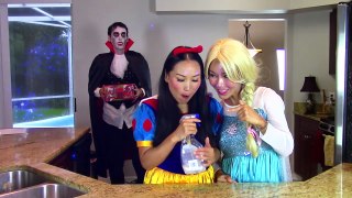 Vampire Hide & Seek w/ Snow white, Frozen Elsa, Godzilla, Spiderman, Pink spidergirl