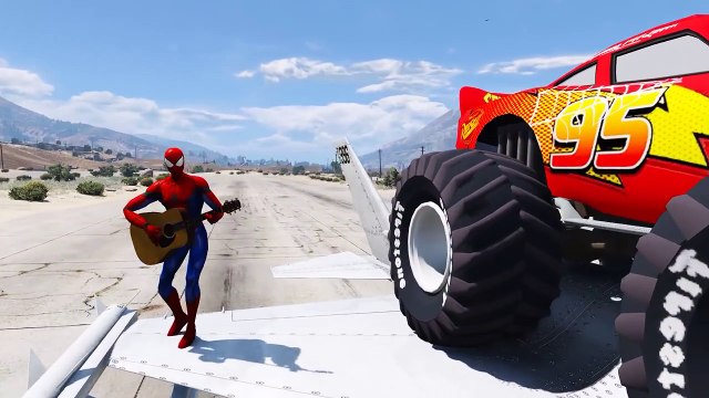 Spiderman Disney Cars Lightning McQueen Fighter Jet Plane (Nursery Rhymes - Songs For Kids)