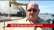 Fire-Damaged Ship in San Diego Harbor Continues to Burn For Hours