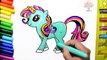 Draw Color Paint MLP My Little Pony Coloring Page and Learn Colors for Kids