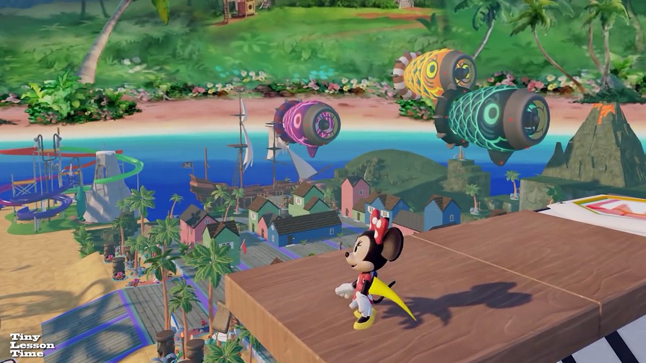 Minnie Mouse Surfing at the Beach with Fun Games, Slides, Toys, Songs, And Nursery Rhymes for Kids