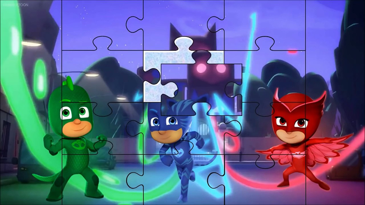Pj Masks Puzzle Game with Catboy and Luna Girl teach children shapes