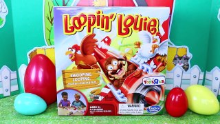 Loopin Louie Board Game Challenge Family Fun Night + Surprise Toys & Eggs DisneyCarToys