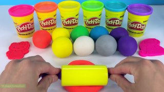Learn Colors Play Doh Balls with molds Nursery Rhymes Fun for Kids