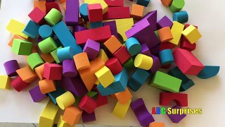 HUNDREDS OF FOAM BUILDING BLOCKS Toys for Kids BUILDING A CASTLE Learn Shapes ABC Surprises