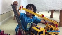 MINIONS KNOCKED BY TOY CAR SeaWorld Toy Crane Truck Kids Video Ryan ToysReview