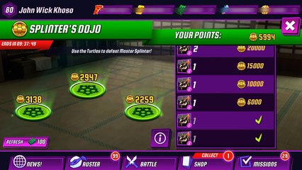 ALL New Turtles Vs Splinter - Ninja Turtles Legends