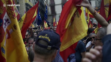 Thousands protest against Catalan independence in Barcelona