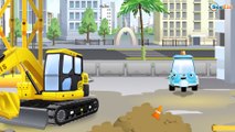 Tracteur Curieux pour bébés - Tracteur et Remorque CONSTRUCTION D'UNE VOITURE! Dessin animé voiture