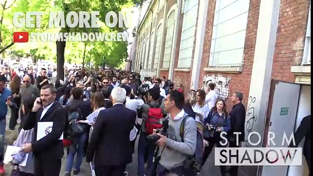 Kaia Gerber gets the superstar treatment after the Fendi Fashion Show in Milan