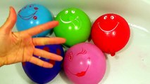 Top Finger family songs Learn colours Balloons poping show Smiling Balloon Fun educational kids vide