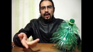 Como hacer un arbol navideño con botellas PET
