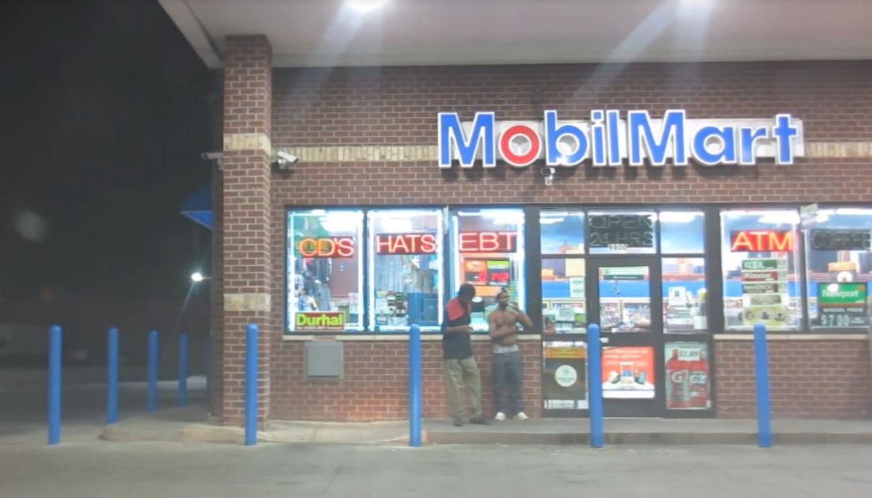 YOUNG DETROIT GUYS GETTING DRUNK AT GAS STATION NIGHTTIME SCENES