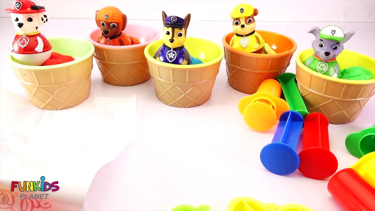 Paw Patrol Play Doh Colorful Shapes Children with Skye and Chase - Learn Colors Videos for Kids