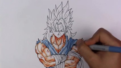 Drawing NEW created SAIYAN as SUPER SAIYAN GOD | BANASES | TolgArt