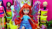 GIANT Winx Club Surprise Eggs Musa Tecna Play Doh + Bloom Stella Butterflix Fairy Dolls & Toys