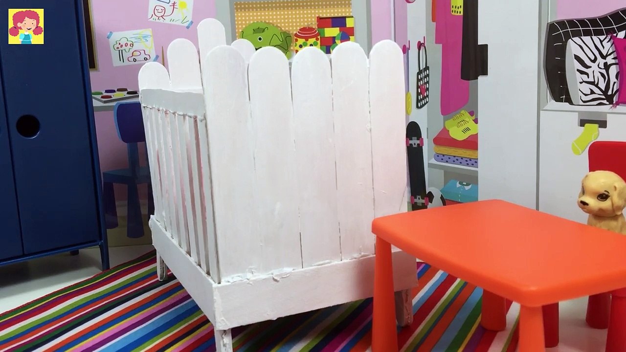 How to Make Doll Bed For Barbie Chelsea - DIY - Doll Furniture - Making Kids Toys