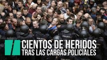 Cientos de heridos en las cargas policiales en Cataluña