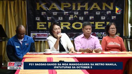 P21 dagdag-sahod sa mga manggagawa sa Metro Manila, ipatutupad sa October 5