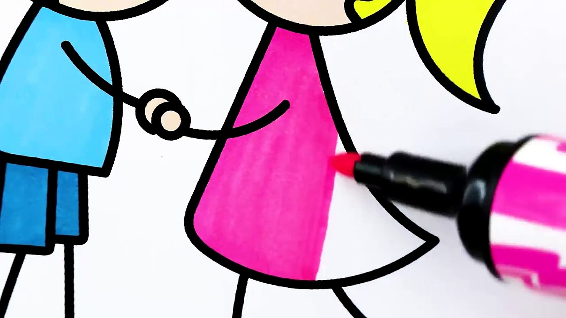 Coloring Book Love And Kiss How To Draw Boy And Girl Art Colors For Kids Video Dailymotion