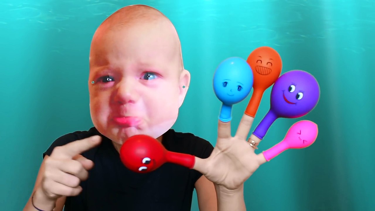 Crying Baby in Real Life - Learn Colors for Babies with Balloons and Finger Family Song