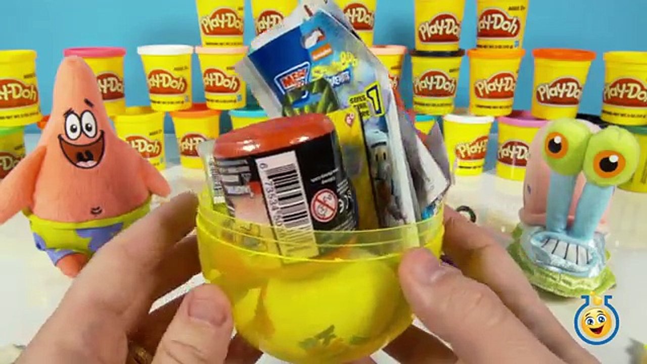 Giant Spongebob Sponge Out of Water Play Doh Surprise Egg, Toys, Mega Bloks, Blind Bags & Patrick