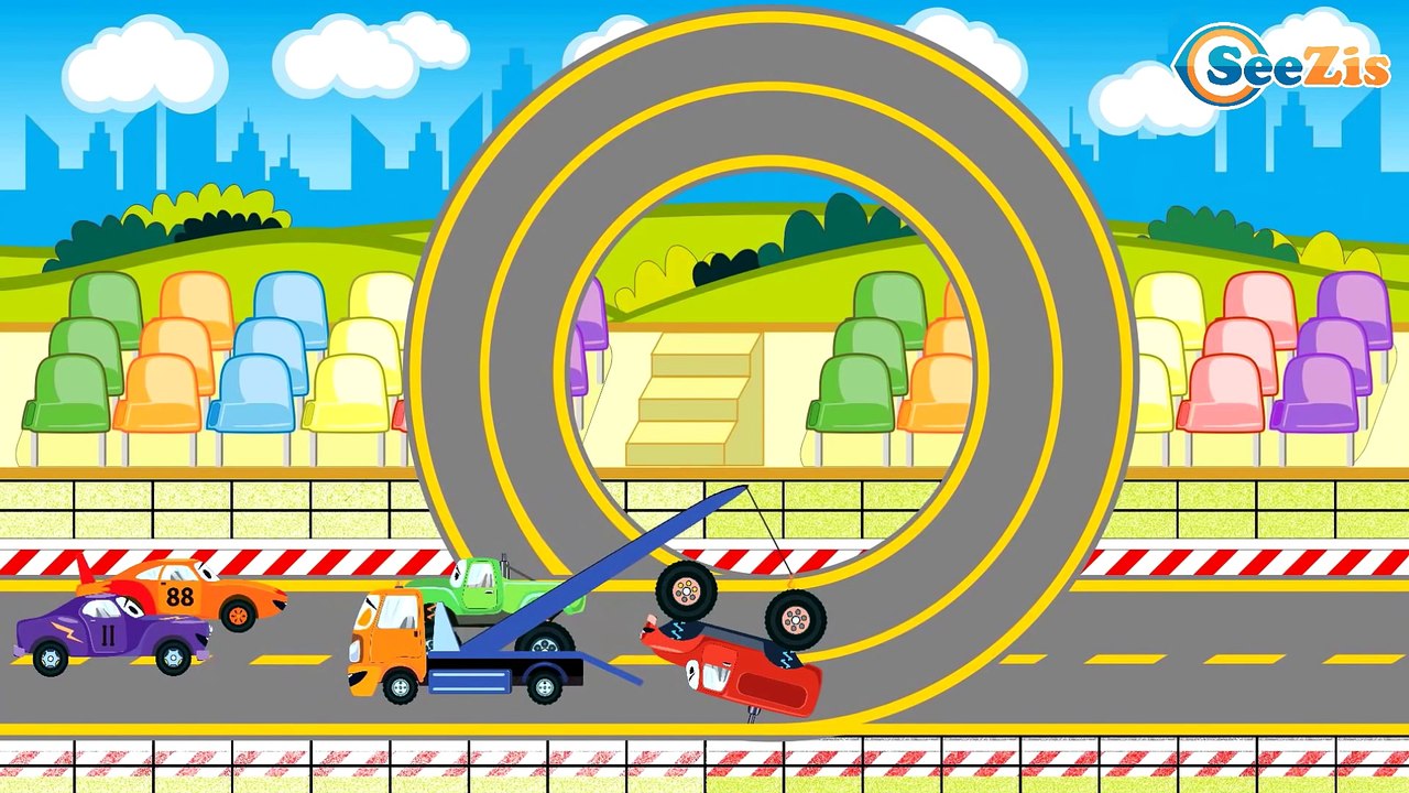 The Red Race Cars & Sports Car | Service & Emergency Vehicles Cartoons for children