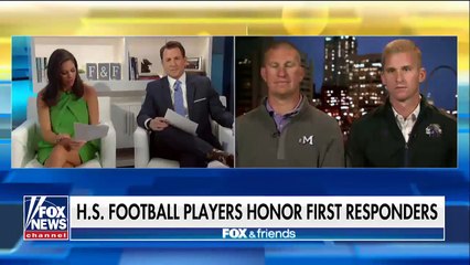 Illinois high school football team honors first responders