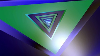 Blue triangle tunnel fly - 3D HD animated background loop video, animation,free download