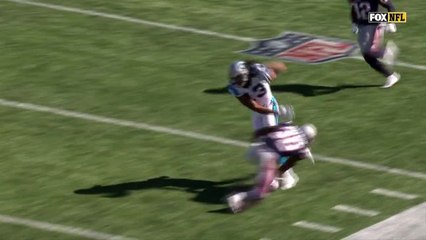 Cam Newton finds Kelvin Benjamin wide open for a 43-yard gain