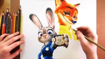 Judy Hopps & Nick Wilde, Zootopia - Speed drawing | drawholic