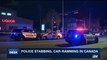 i24NEWS DESK | Police stabbing, car-ramming in Canada | Sunday, October 1st 2017
