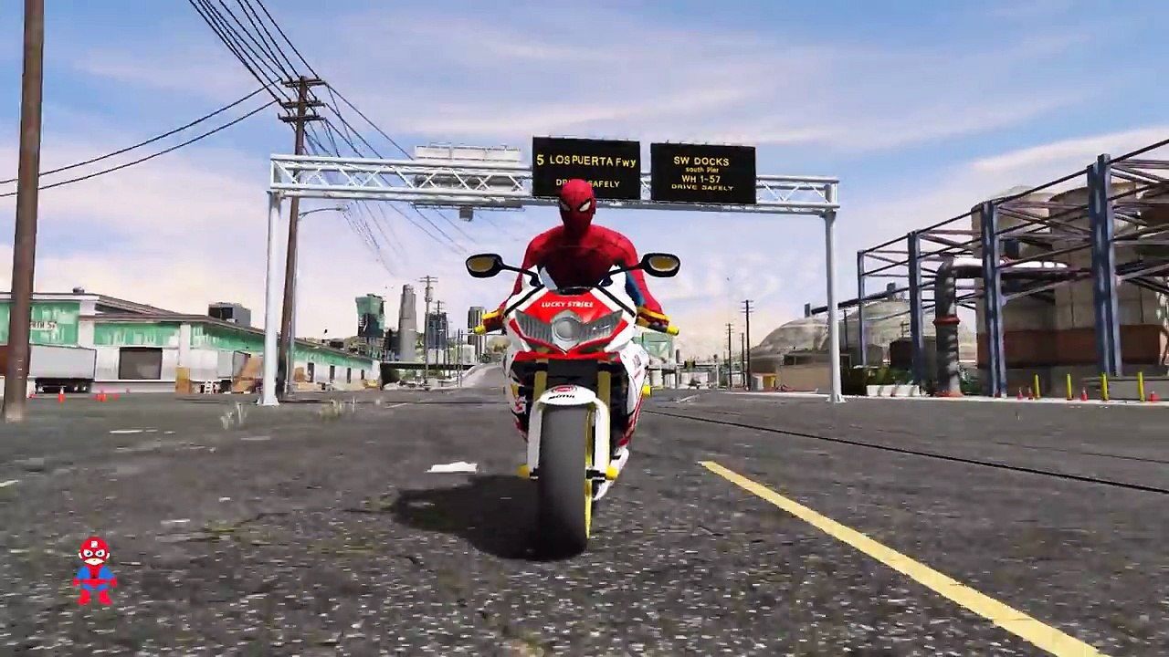 Funny Cars Party with Spiderman - Cartoon for Kids with Superhero and Nursery Rhymes Songs SHS