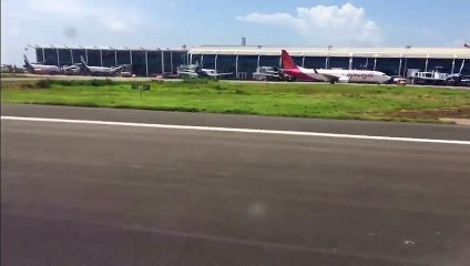 Flight take off from Goa airport