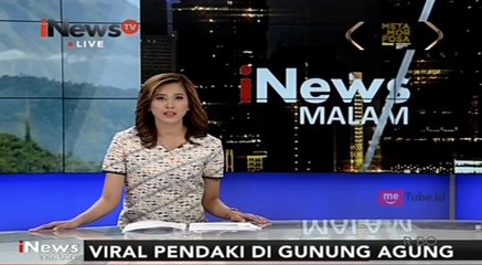 Pendaki Berada di Puncak Gunung Agung Jadi Viral