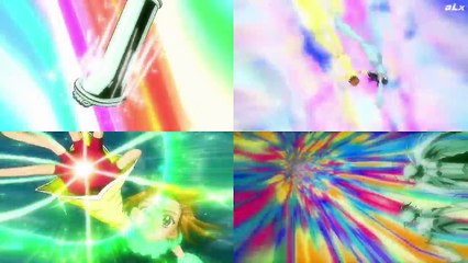 ありえな～い！4人はプリキュア!同時変身!_ MaxHeart & Splash Stars synchronized transformations!-kVVqDq-Y-zY