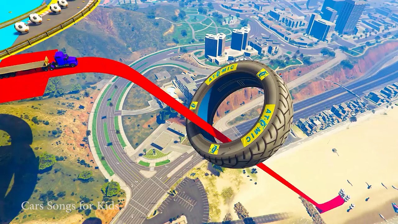 LEARN COLOR BIG TRUCK with Superheroes Fun 3D Animation Cars Cartoon for Children & Babies