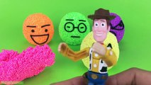 Learn Colors Play Foam Smiley Faces Kinder Surprise Eggs Sofia the First Toy Story Shopkins
