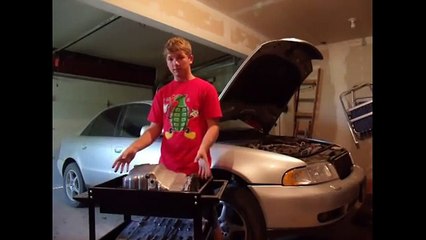 2001 Audi A4 1.8t Quattro Oil Pan Replacement.