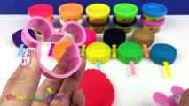 Fun with Play Doh Hello Kitty Lollipop Surprise and Mickey Mouse Cookie Cutters Learn Colors Kids